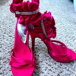 Pink rhinestone heels